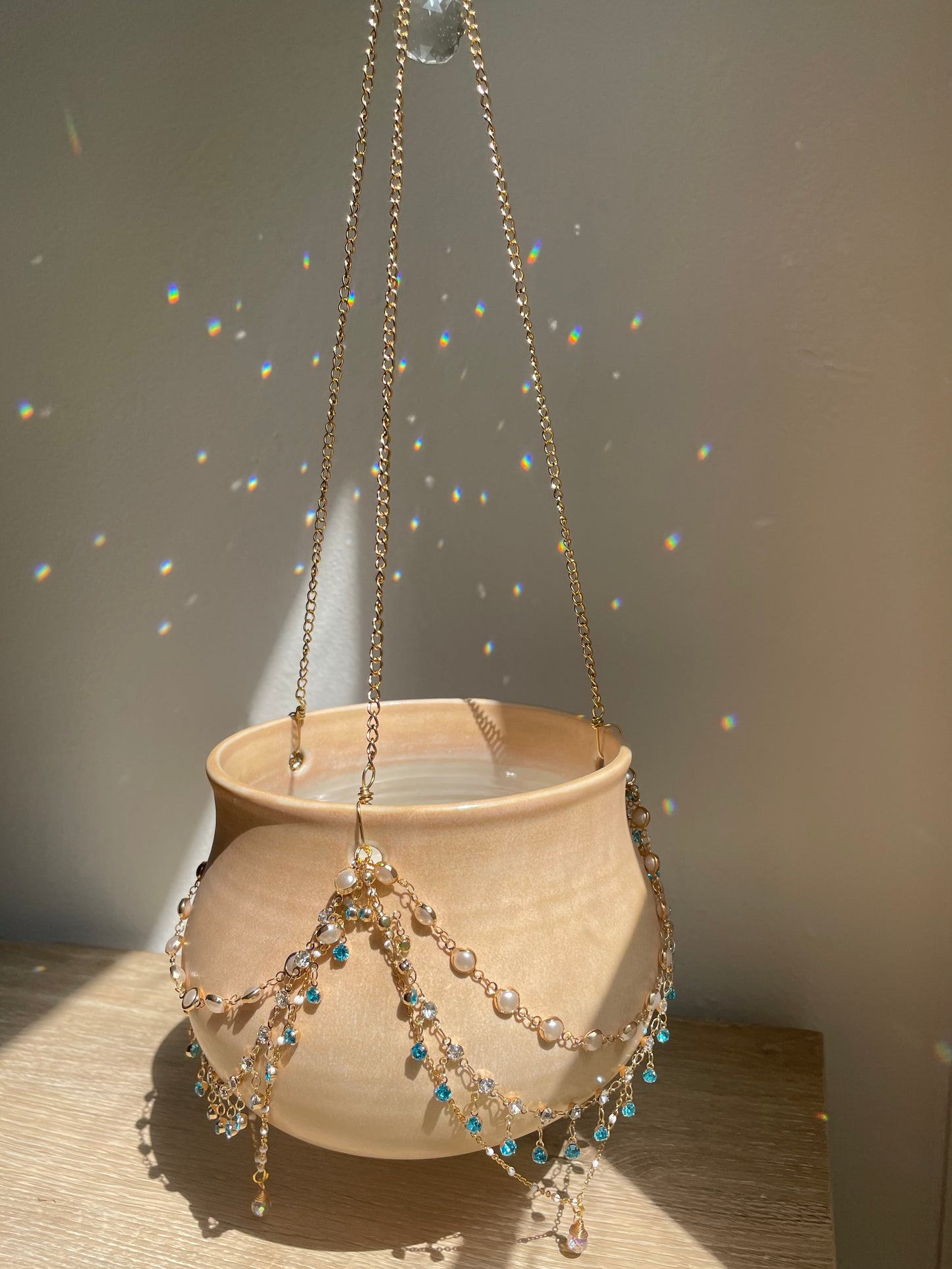 Jeweled Suncatcher Planter ~ Sandy Beach