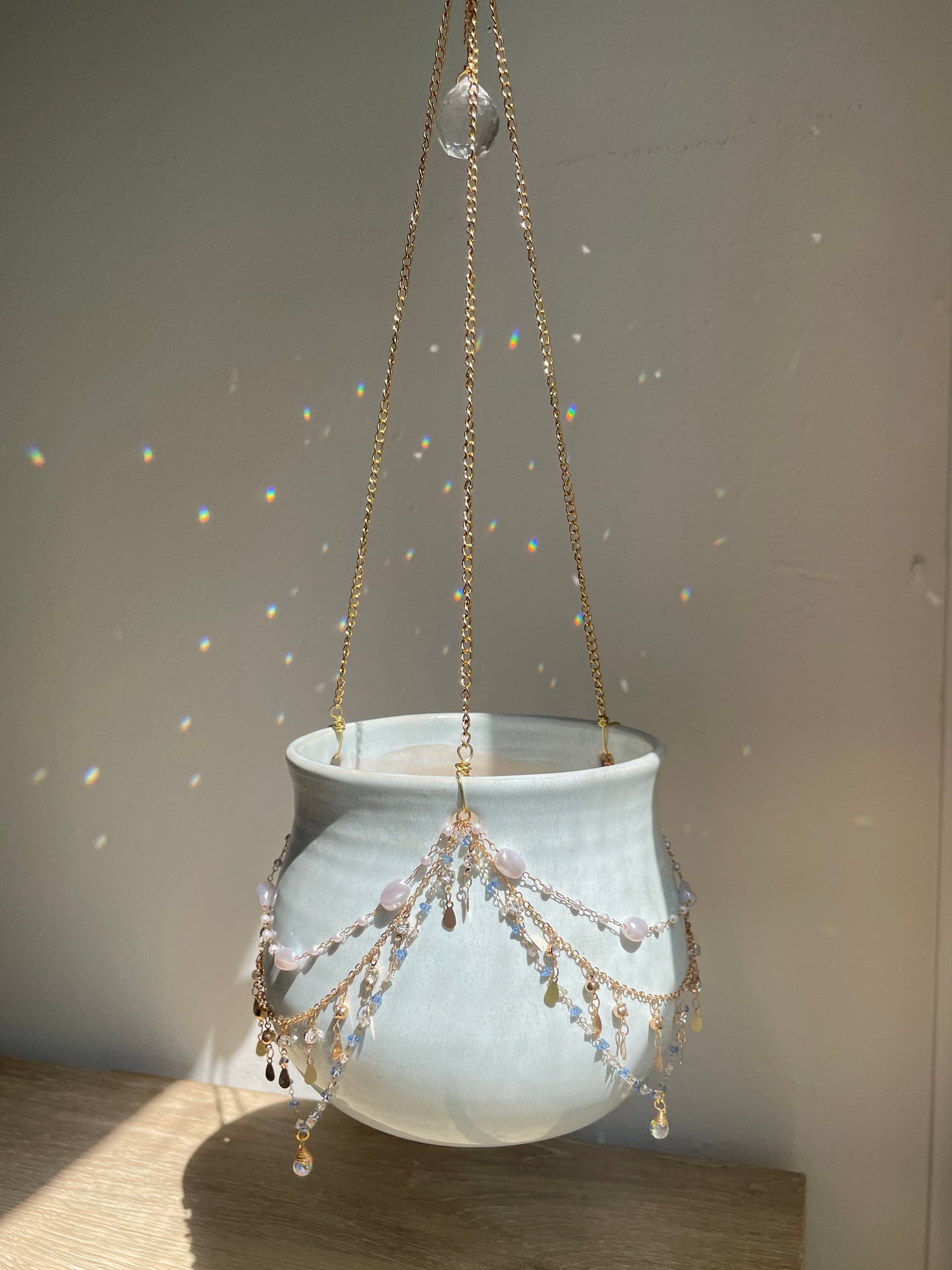 Jeweled Suncatcher Planter ~ Blue Oasis