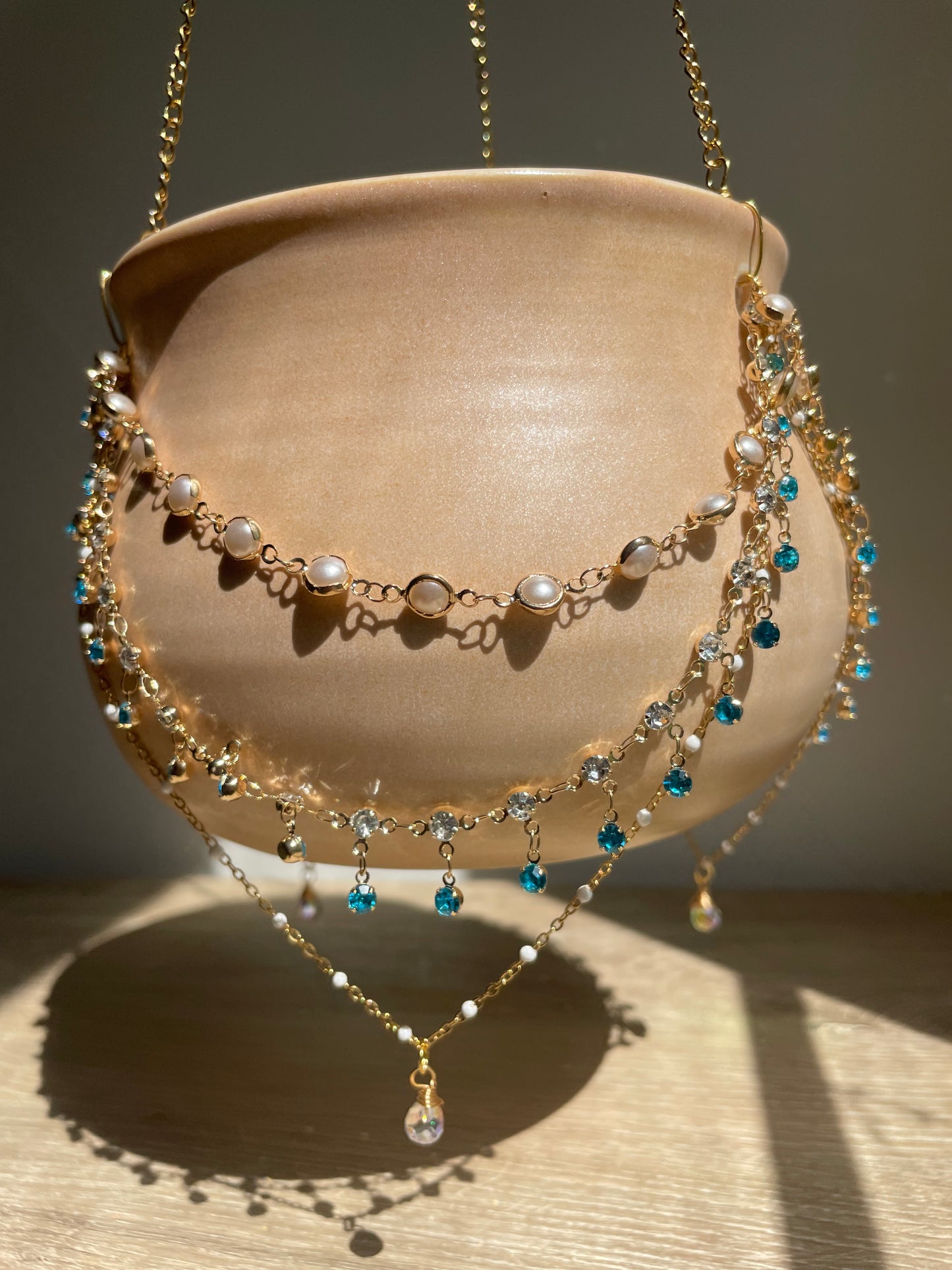 Jeweled Suncatcher Planter ~ Sandy Beach