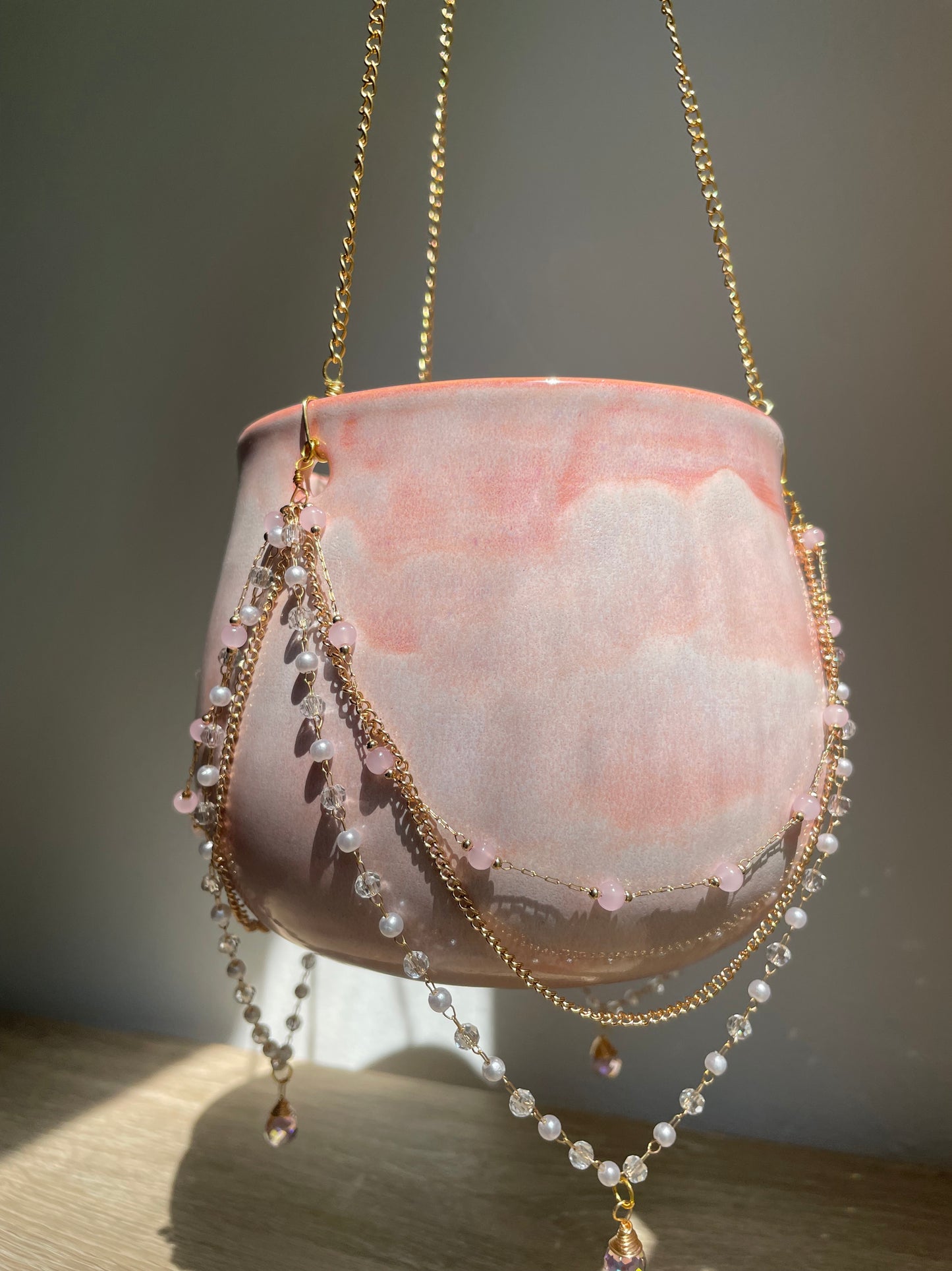 Jeweled Suncatcher Planter ~ Pink Dream