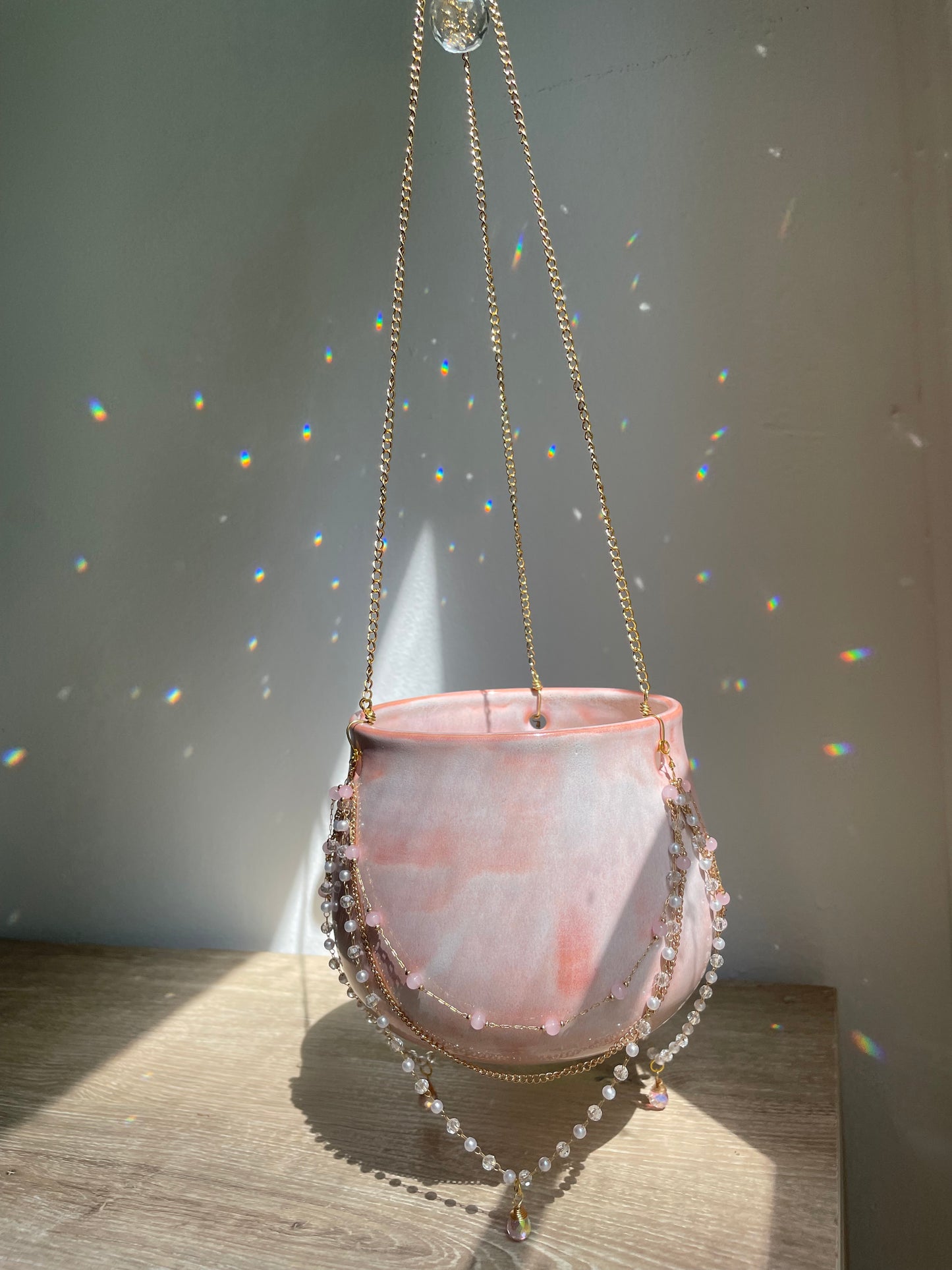 Jeweled Suncatcher Planter ~ Pink Dream