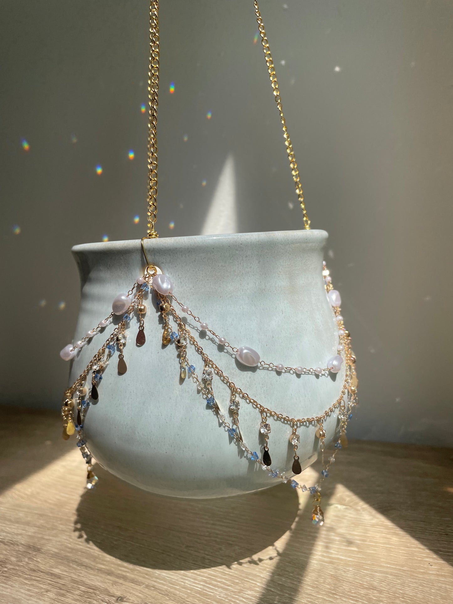 Jeweled Suncatcher Planter ~ Blue Oasis