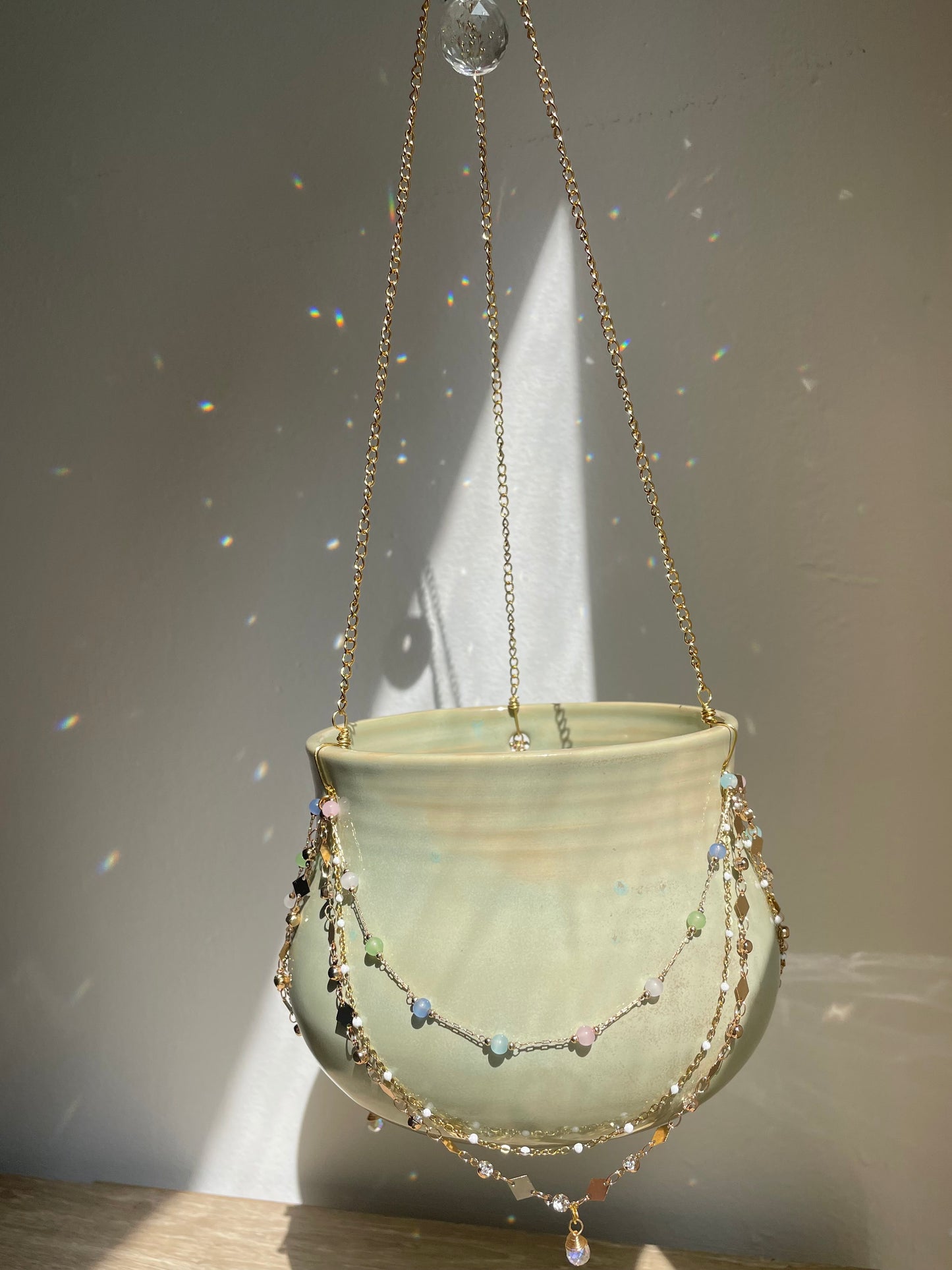 Jeweled Suncatcher Planter ~ Spring Green