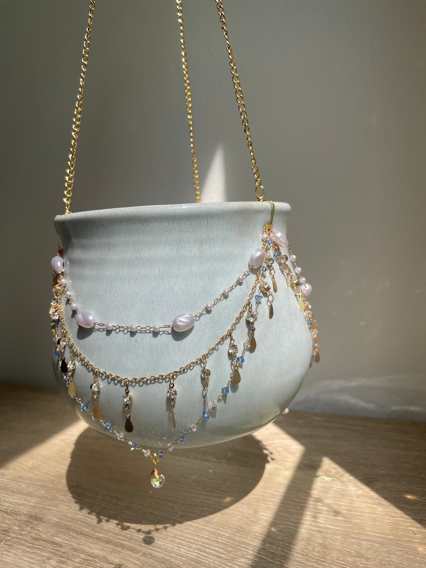 Jeweled Suncatcher Planter ~ Blue Oasis
