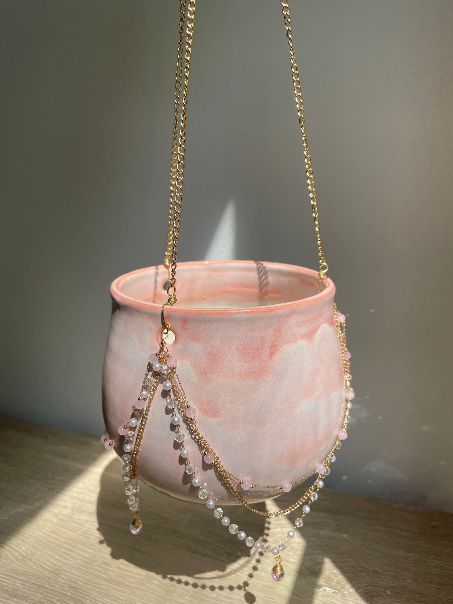 Jeweled Suncatcher Planter ~ Pink Dream