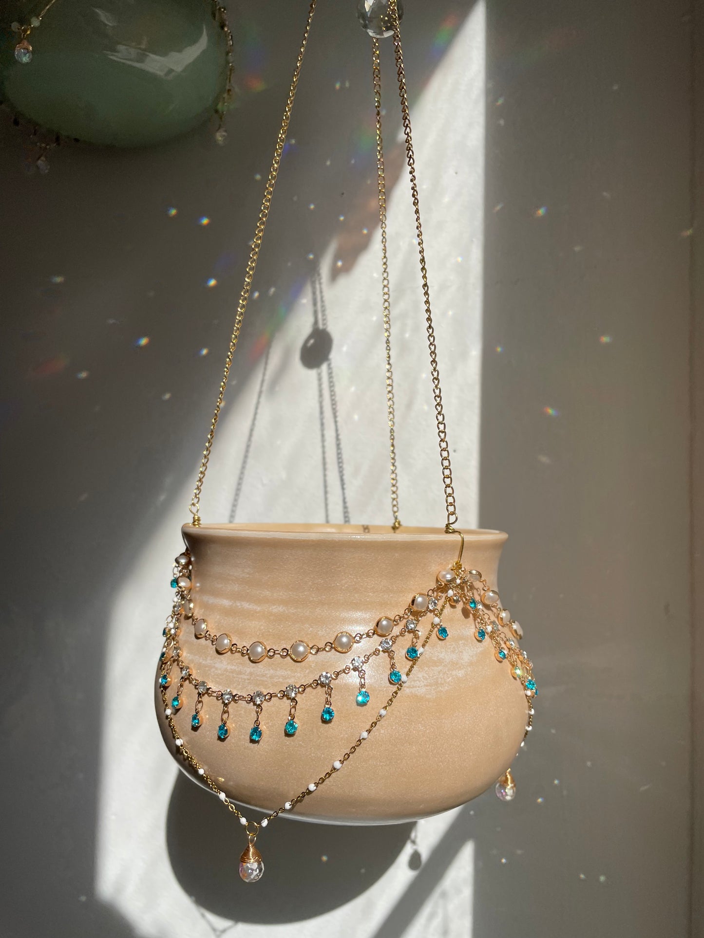 Jeweled Suncatcher Planter ~ Sandy Shore