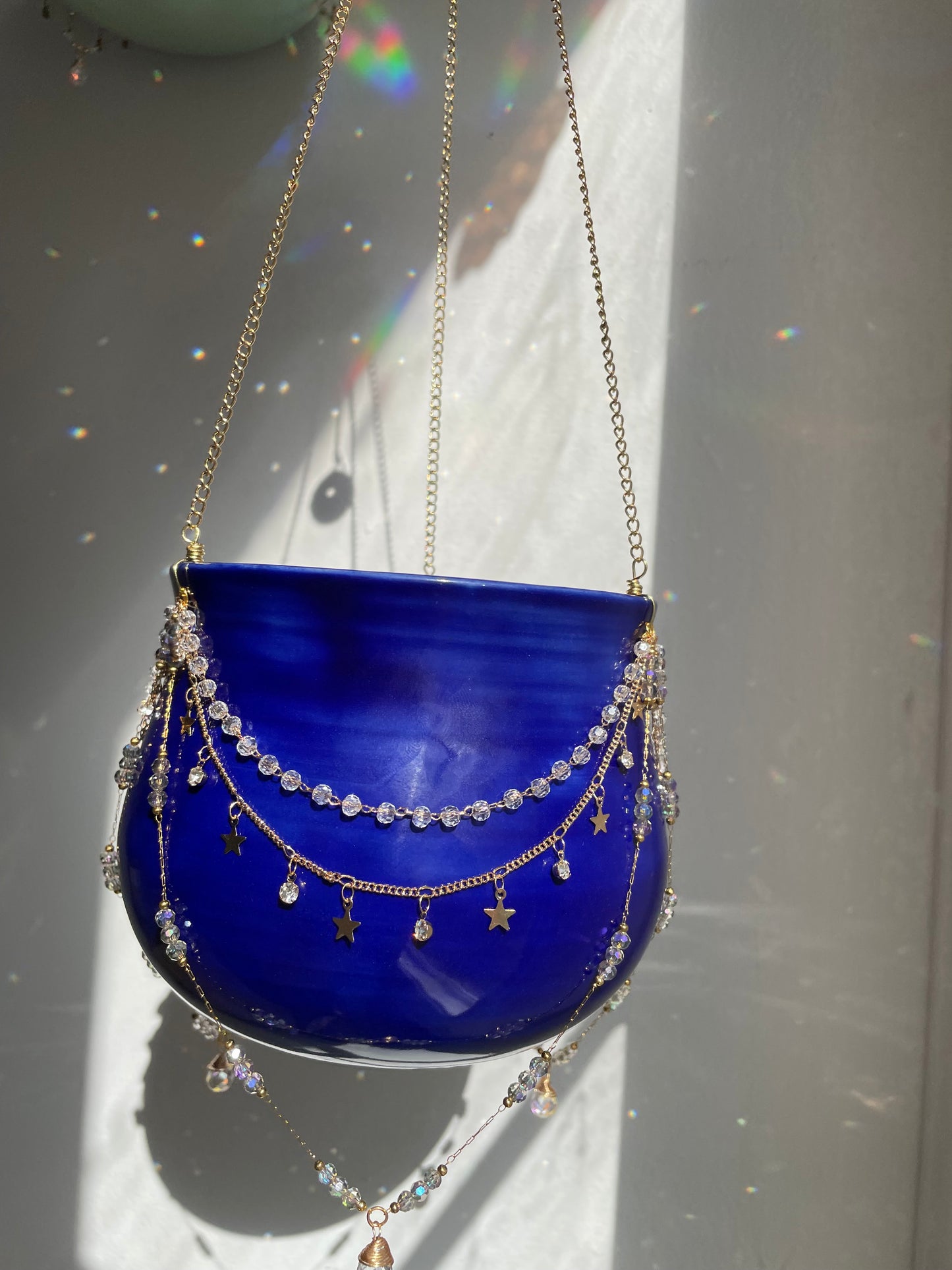 Jeweled Suncatcher Planter ~ Night Sky