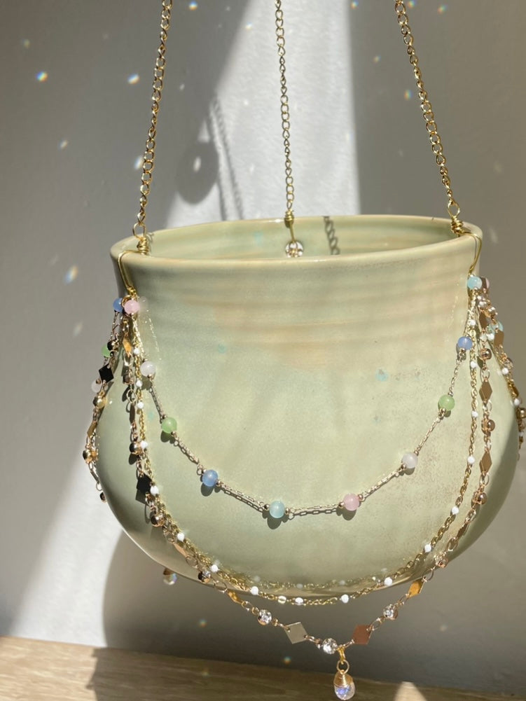 Jeweled Suncatcher Planter ~ Spring Green
