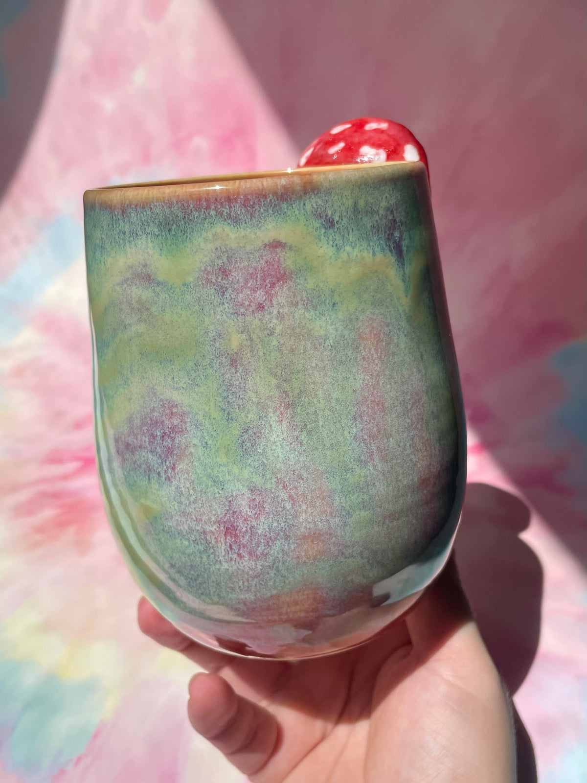 Mushroom Handle Mug 17oz