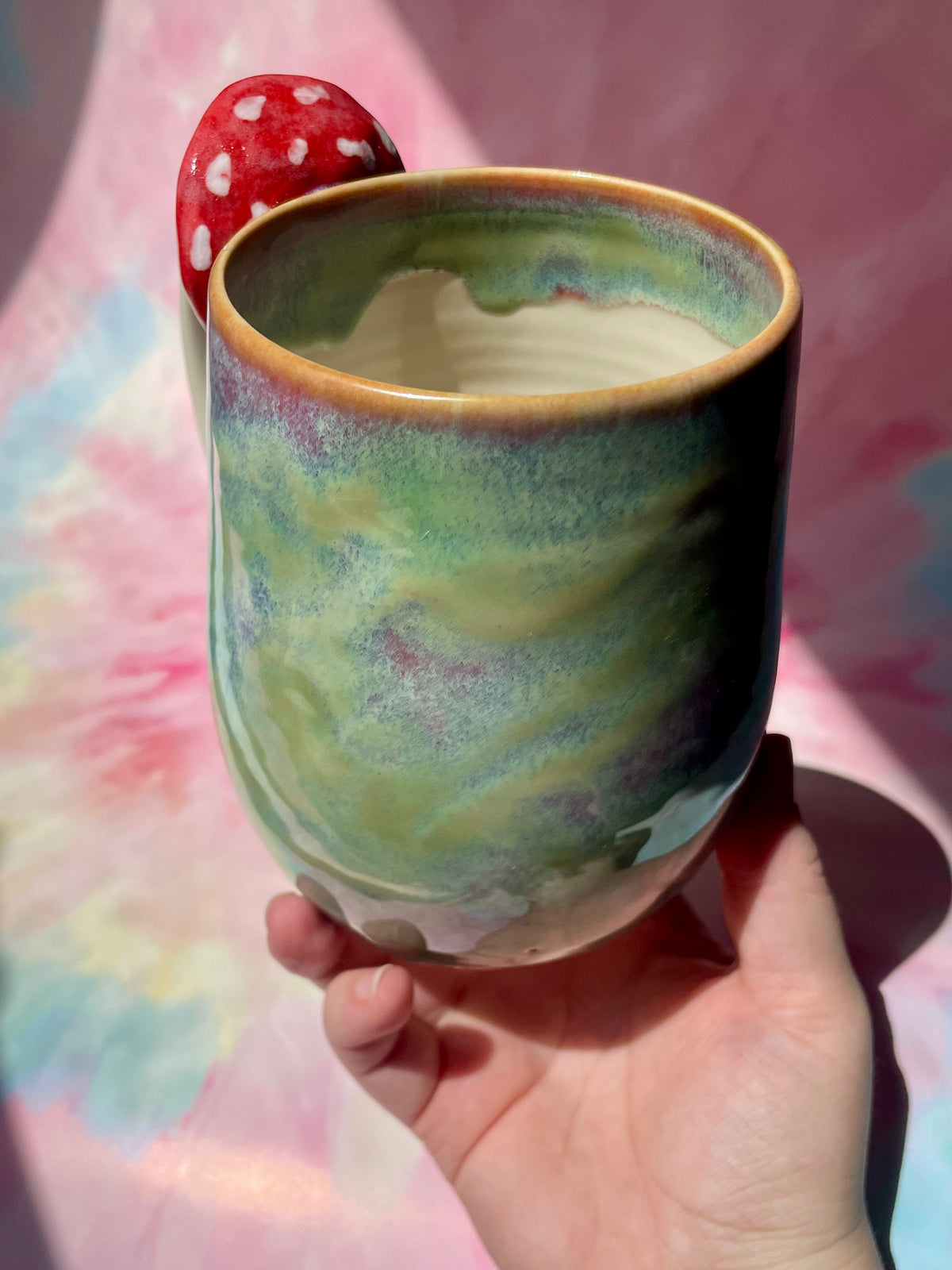 Mushroom Handle Mug 17oz