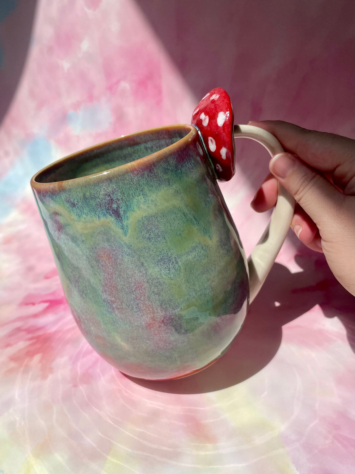 Mushroom Handle Mug 17oz