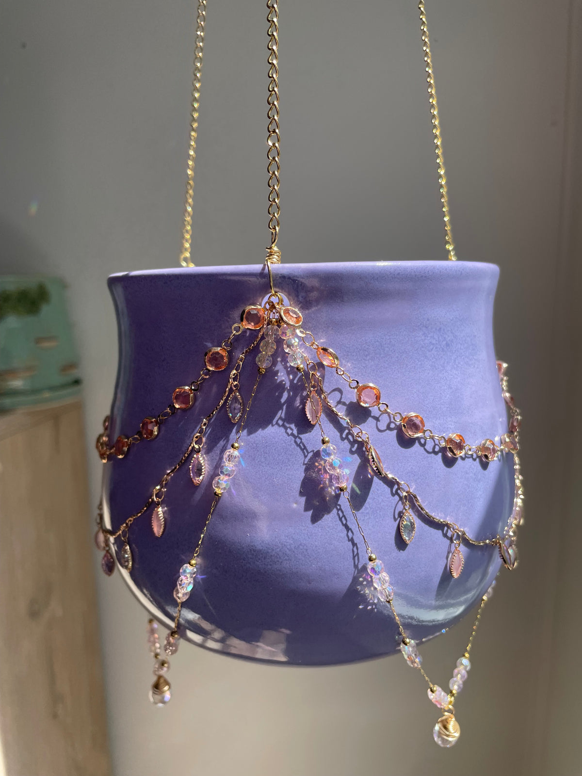 Jeweled Suncatcher Planter ~ Lavender Dream