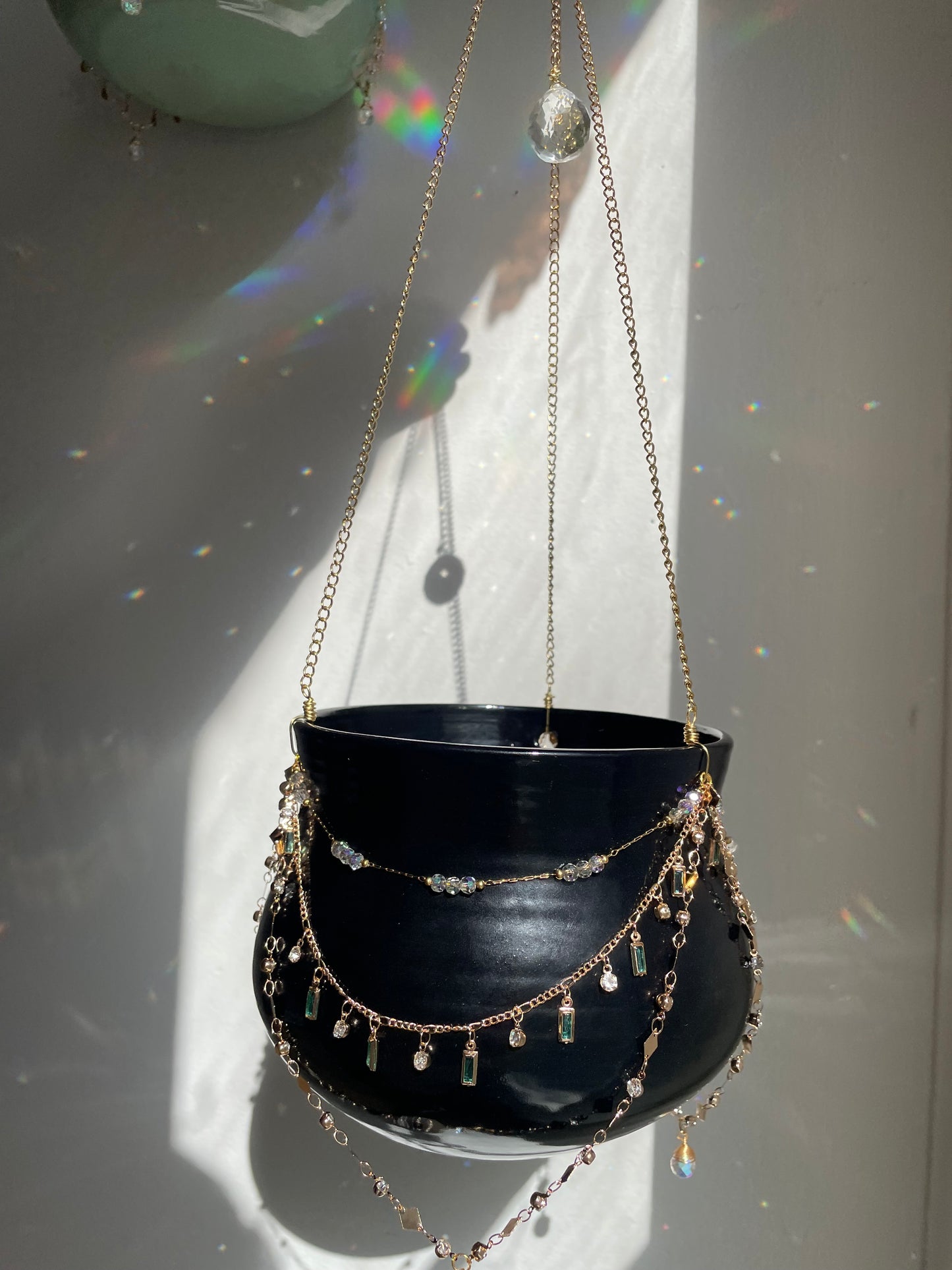 Jeweled Suncatcher Planter ~ Royal Onyx
