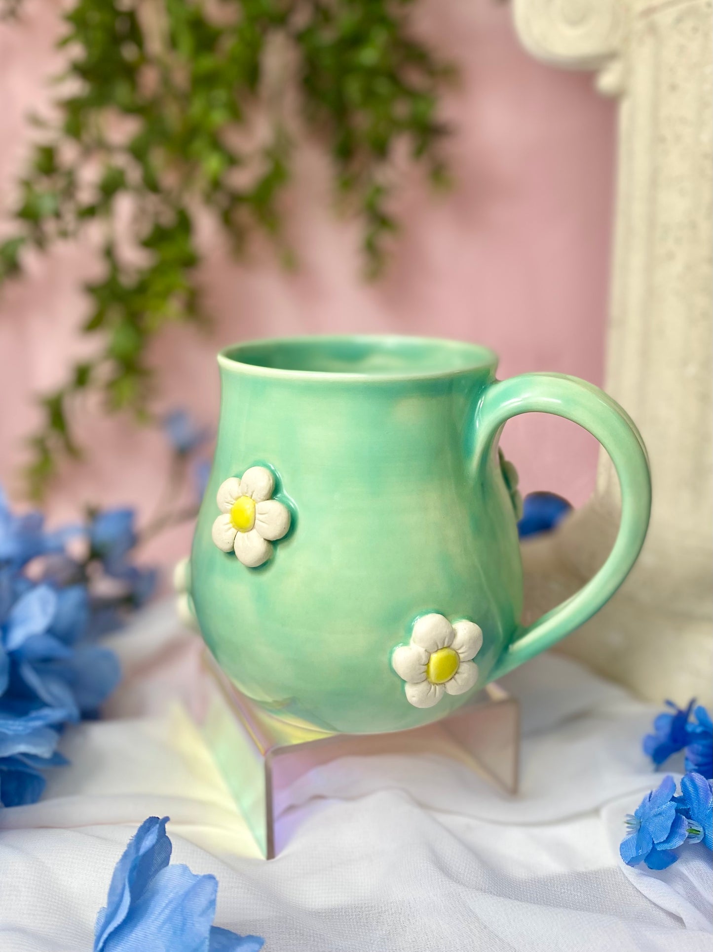 Green 3D Daisy Mug 19oz