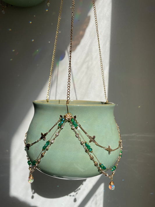 Jeweled Suncatcher Planter ~ Rainforest Magic