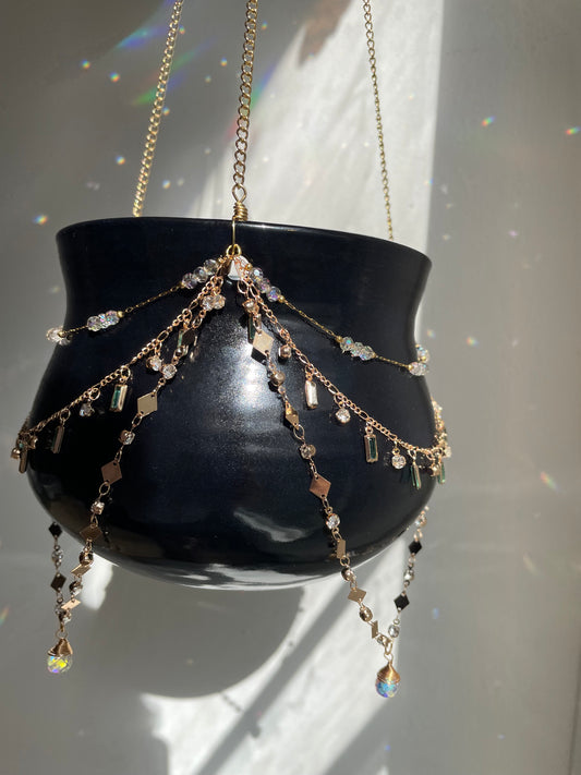 Jeweled Suncatcher Planter ~ Royal Onyx