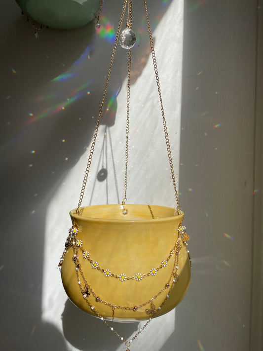 Jeweled Suncatcher Planter ~ Daisy Crown