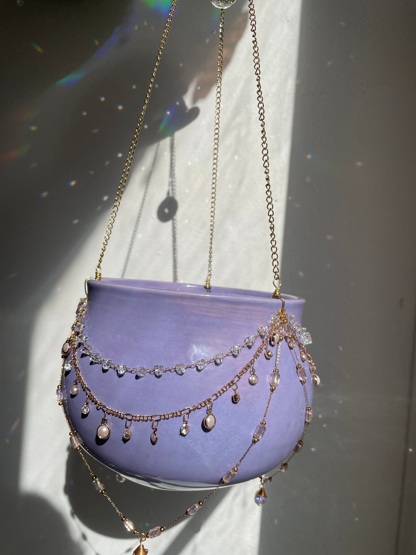 Jeweled Suncatcher Planter ~ Lavender Dream