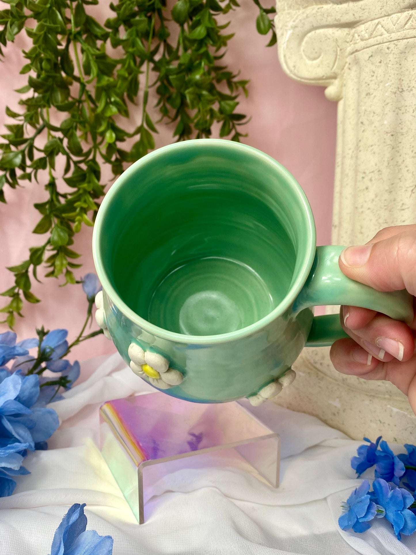 Green 3D Daisy Mug 19oz