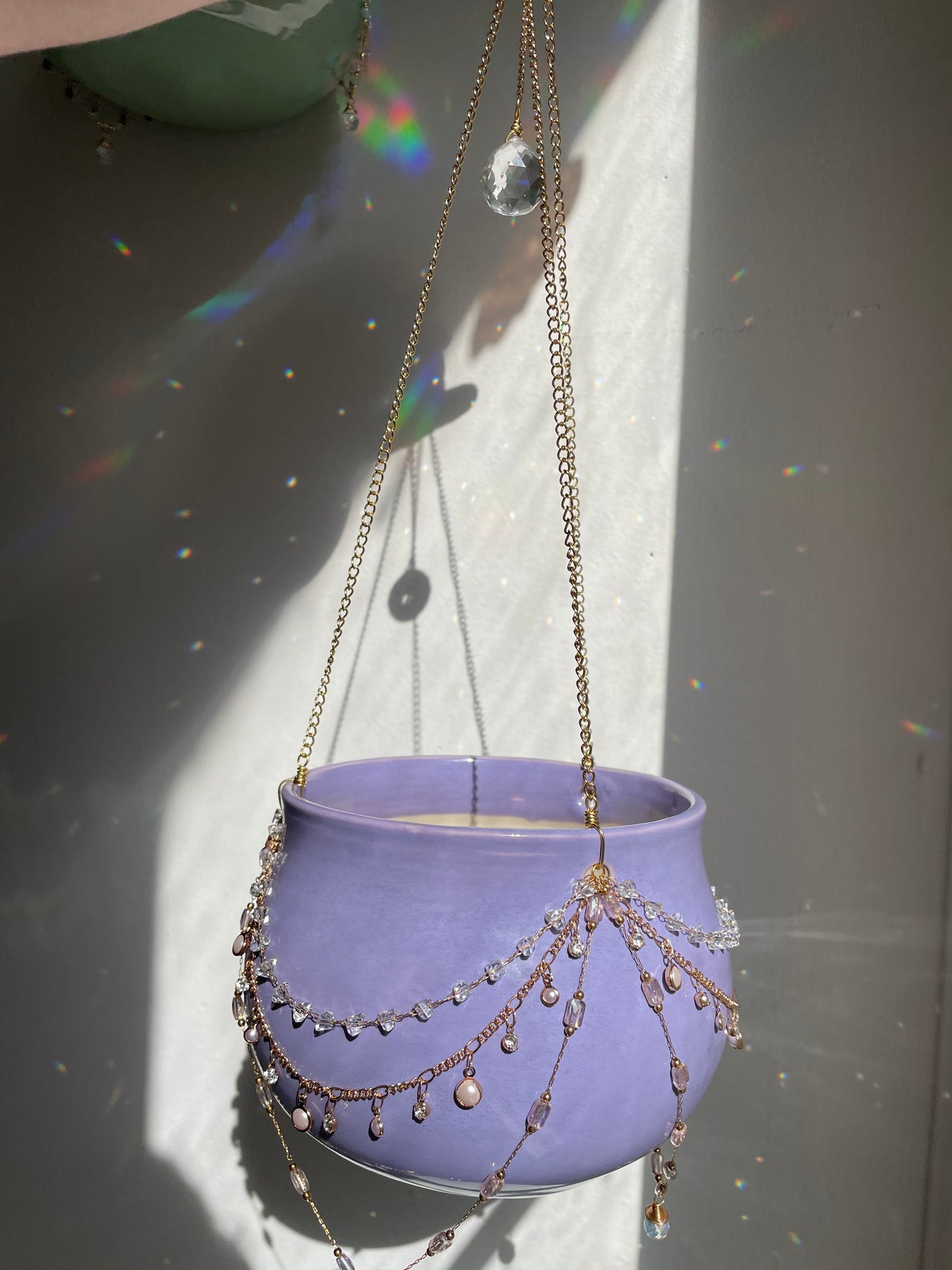 Jeweled Suncatcher Planter ~ Lavender Dream