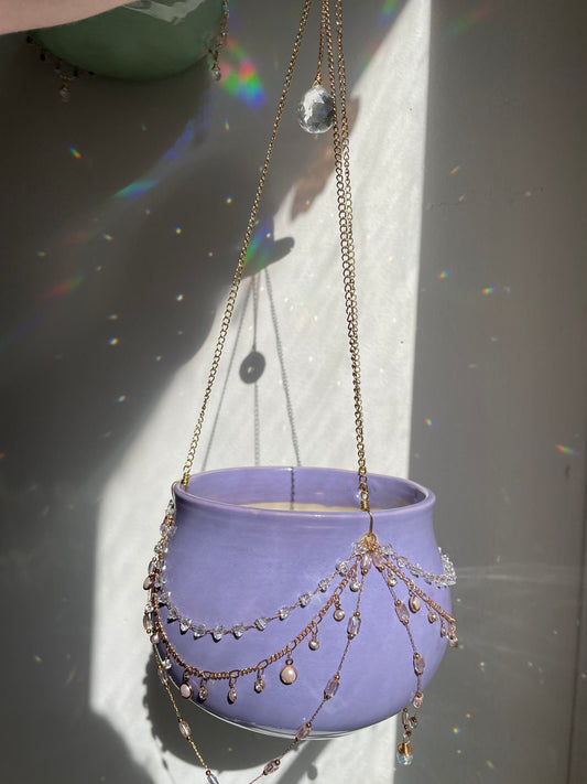 Jeweled Suncatcher Planter ~ Lavender Dream