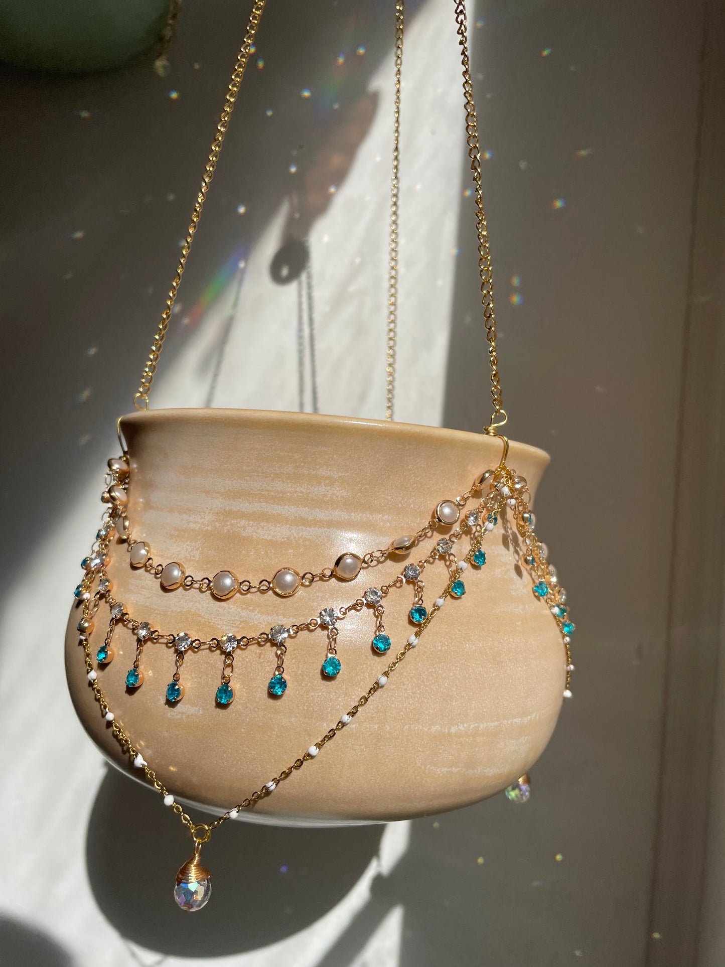Jeweled Suncatcher Planter ~ Sandy Shore