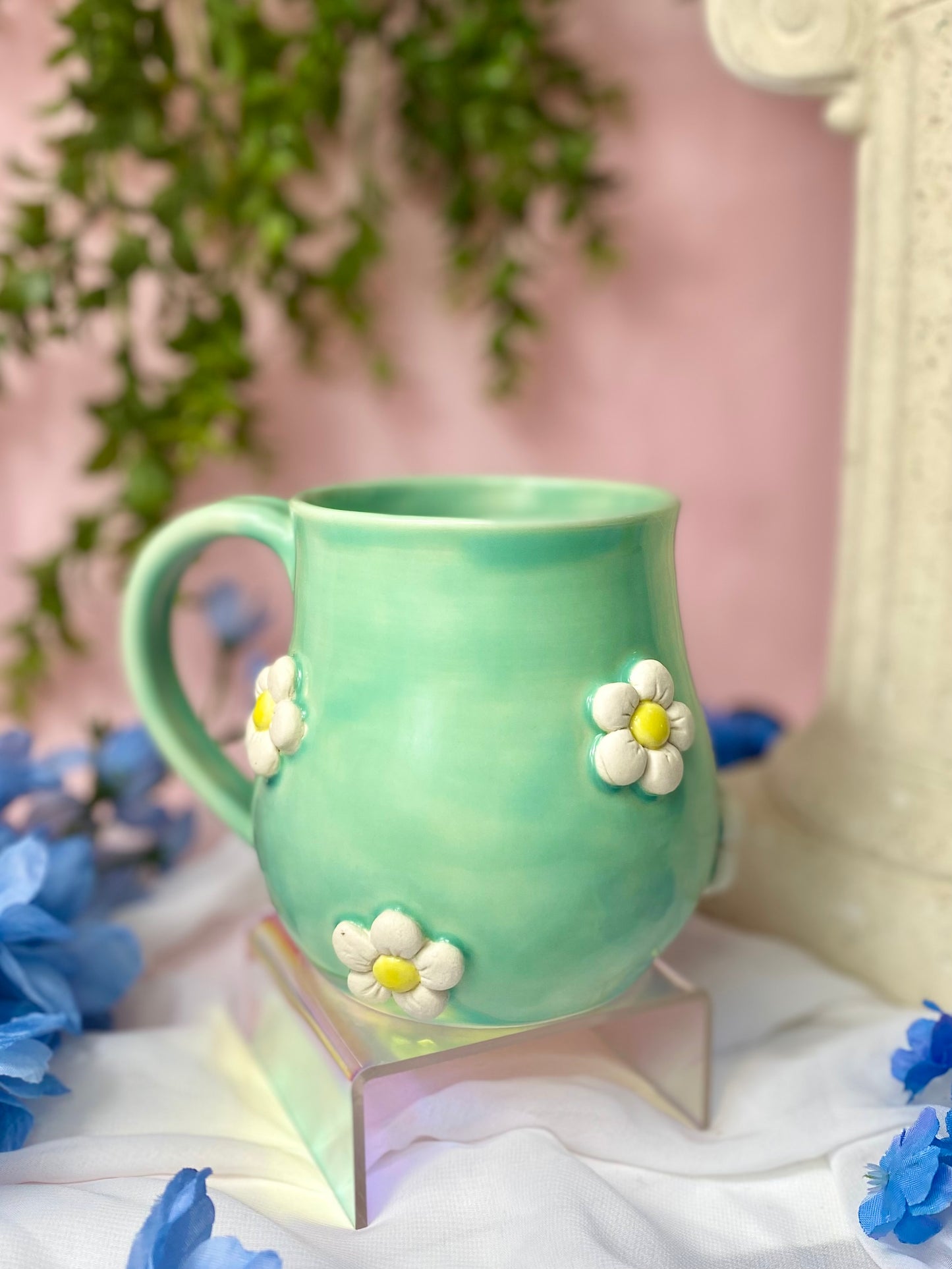 Green 3D Daisy Mug 19oz