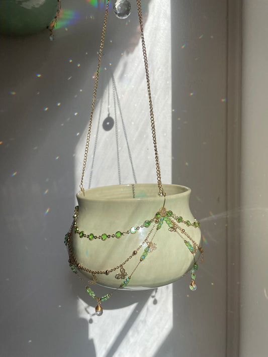 Jeweled Suncatcher Planter ~ Green Meadow