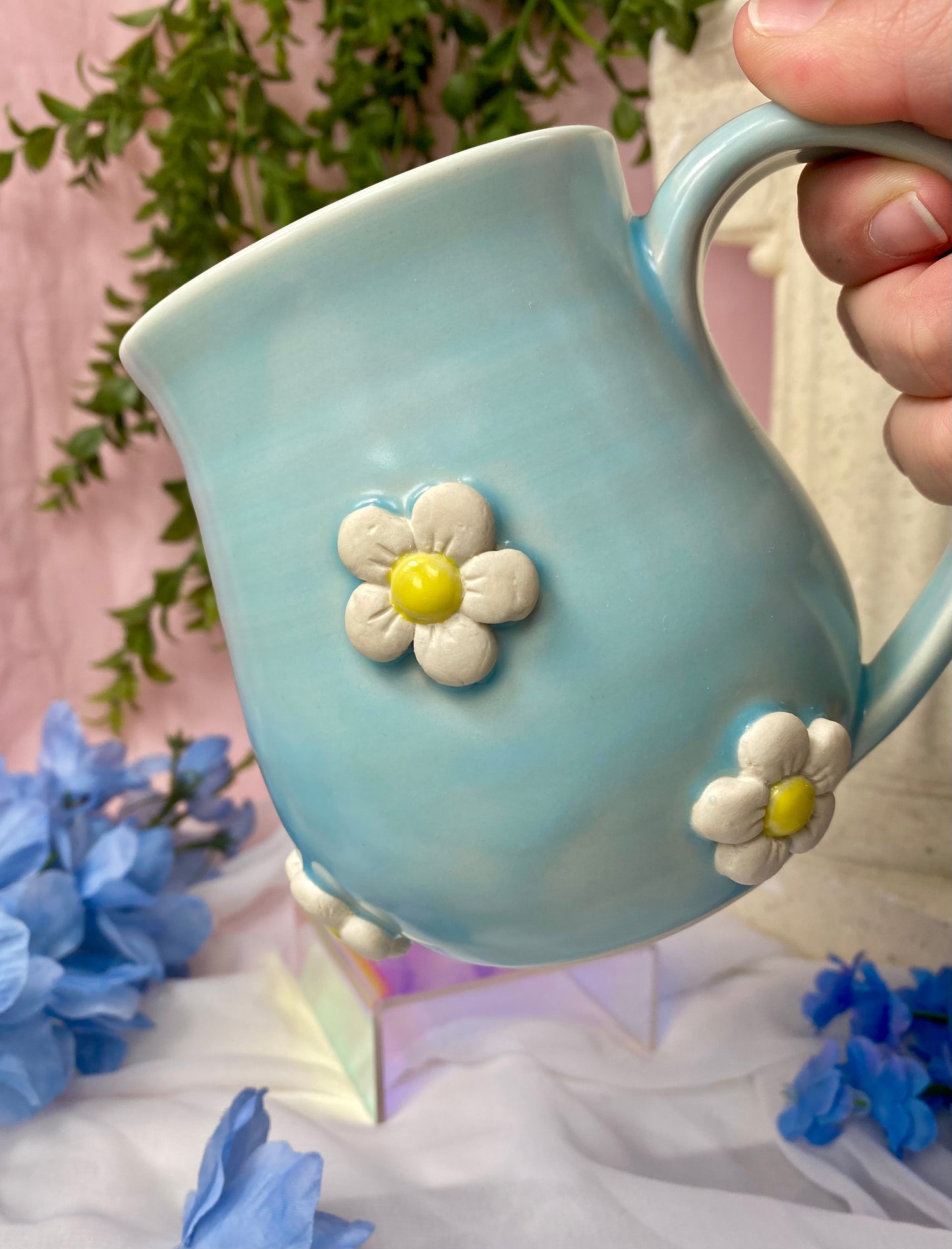 Blue 3D Daisy Mug 20oz