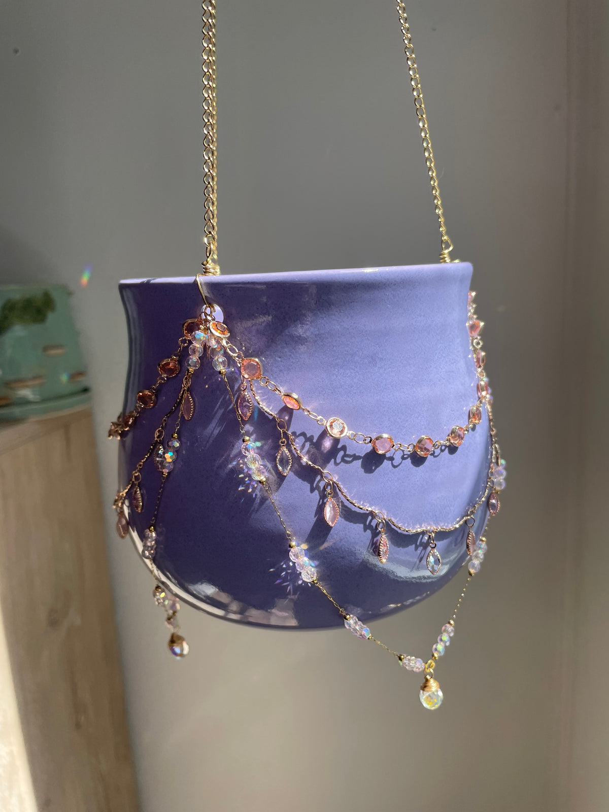 Jeweled Suncatcher Planter ~ Lavender Dream
