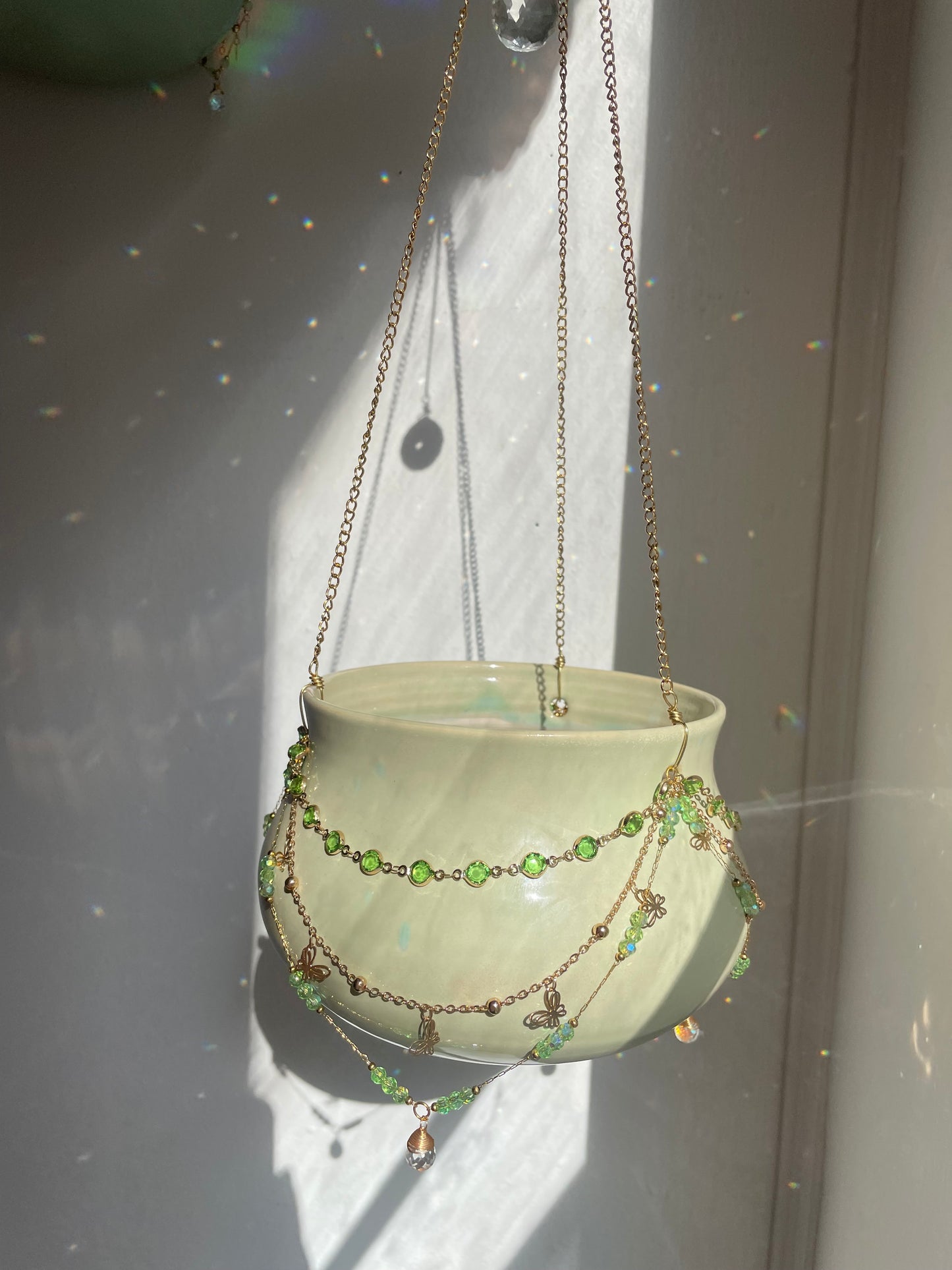 Jeweled Suncatcher Planter ~ Green Meadow